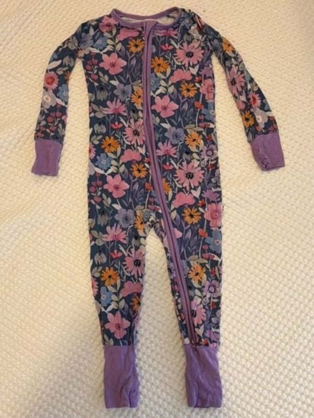 Little Sleepies Dusk Blooms Bamboo Viscose Zippy Footie Pajamas 18-24 Months